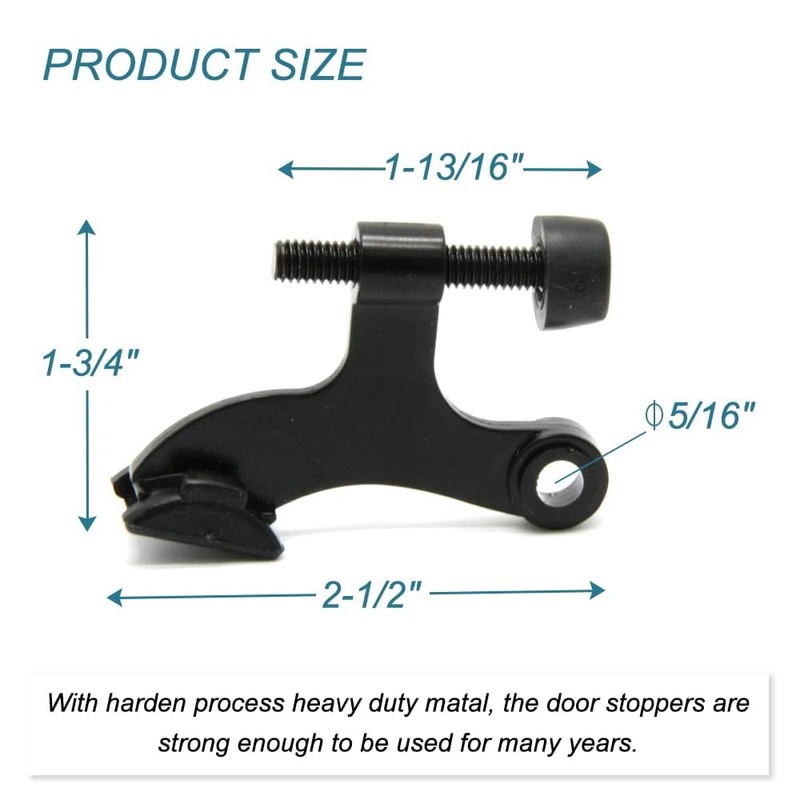 20 Pack Hinge Pin Black Door Stopper, Adjustable Heavy Duty