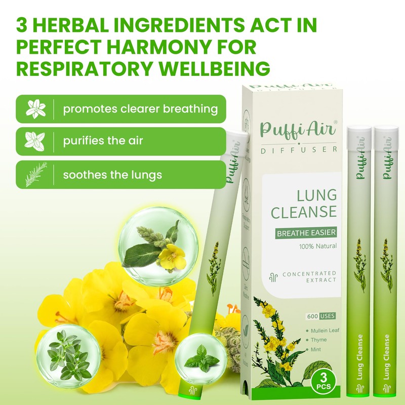Herbal Diffuser Pen, Detox Diffuser with Mullein, Thyme & Mint