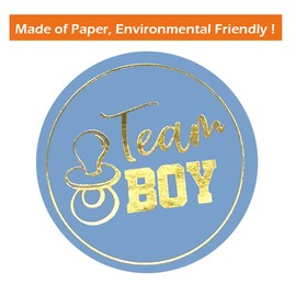 Gender Reveal Stickers, 72 Pieces Gender Reveal Baby Stickers with Golden Glitter Letters, Baby Shower Labels for Baby Shower Decorations