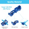 120 Pcs Quick Splice Wire Terminals, Male & Female Blue