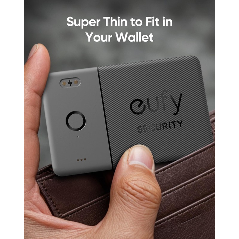 eufy Security SmartTrack Card E30 (Black, 1-Pack), Rechargeable, Works with