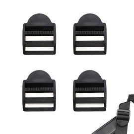 4 Pieces Buckles, Buckle Clip, Plastic Buckle Clips, Rucksack Clips, Plastic Ladderlock Slider Buckles, for Backpack, Webbing, Straps, Bags (Black)
