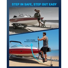 Toplamper Boat Trailer Steps with Handrail Heavy-Duty Boat Boarding Step Ladder for The Tongue, Side Mount Non Slip 3 Steps