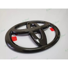 Toyota 1PC Gloss Black Toyota Logo Overlay Emblem Fit Sienna Highlander Land Cruiser