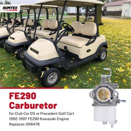 NIMTEK FE290 Carburetor with Fuel Pump Fuel Filter for Club Car DS or Precedent Golf Cart 1992-1997 FE290 Kawasaki Engine Replace 1018056-01 101805601 1016438 1016478