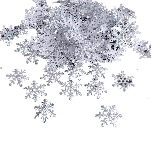MAEXUS Snowflakes, Shiny Snowflakes, Decoration, Crafting Materials, Christmas, Winter, New Year, Handmade Art, Diameter 0.6 / 0.8 / 0.8 inches (1.5/2/3 cm), Set of 800