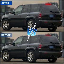 AUYICH LED Third Brake Light Compatible with [Trailblazer Envoy 2002-2009][Bravada 2002-2004][Ascender 2003-2008][9-7X 2005-2009] Replacement, 3rd Brake Rear Center High Mount Stop Light, Smoked Lens