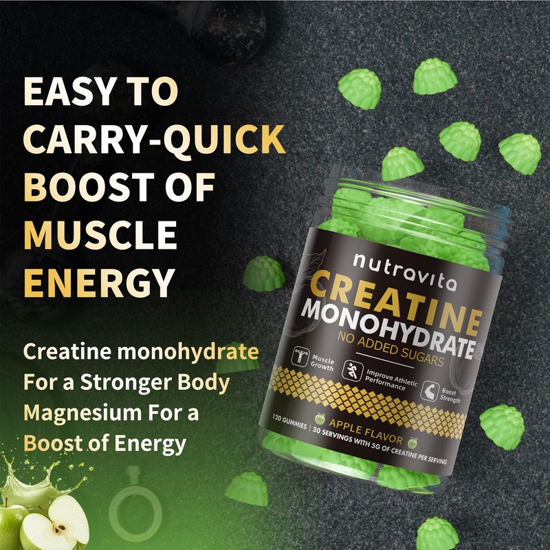 Nutravita NSF Certified Creatine Gummy - Creatine Monohydrate Gummies for