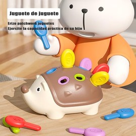 Juguete Sensorial de Erizo, Juguetes Montessori Preescolar, Juguete de Aprendizaje Educativo para Clasificación de Colores y Contar, Juguetes de Educa