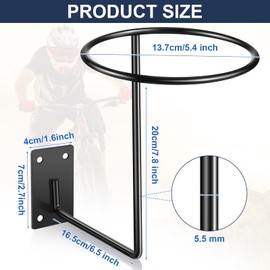 Potchen 6 Pack Helmet Hanger Wall Mount Motorcycle Helmet Rack Metal Ball Holder for Basketball Volleyball Football Multifunctional Display Hook Stand for Cap Hat Wig Riding Jacket Coat