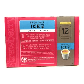 HEB Brew Over Ice, Strawberry Lemonade Single Serve Cups compatible with Keurig 2.0, 12 cts