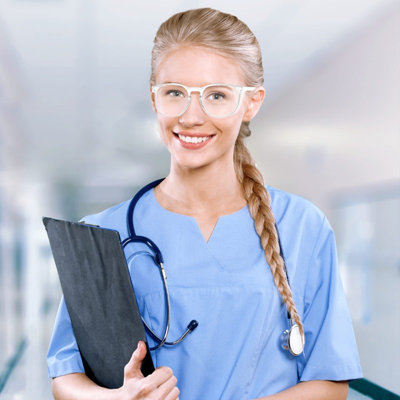 Stylish Safety Glasses, Clear Anti-Fog Safety Goggles with Blue Light
