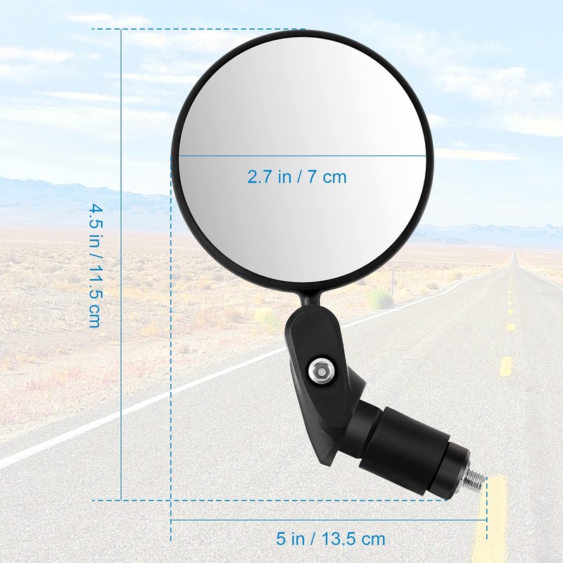Accmor 2pcs Bike Mirror, Bar End Bicycle Riding Rearview Mirrors