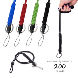 Dawa Paracord-Umhängeband, Schlüsselband, Schlüsselkette, Pfeifenhalter mit Metallringhaken, für Outdoor, Wandern, Camping, 4 Stück