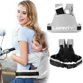 LIBRNTY Motorcycle Children's Belt, Bicycle Rear Seat Safety Belts, Fall Protection, Adjustable with Reflective Strips, Suitable for Children Between 2 and 12 Years