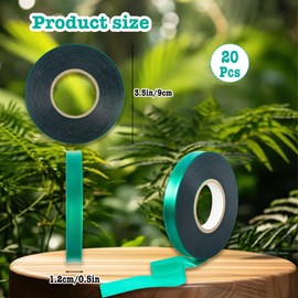 ZSDRTYU Plant Tape,20 Pack Total 2700 Feet Stretch Tie Tape Roll 1/2" Garden Ties Plant Ties Garden Tape,Garden Tape Green Garden Tape for Indoor Outdoor Patio Plant Use