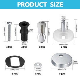 Quick Release Toilet seat fixings, Soft Close Toilet seat Hinges MFCGHXR Premium Toilet Seat Set – Complete Toilet Seats & Screws Fixtures Kit - Enhanced Durability and Stability