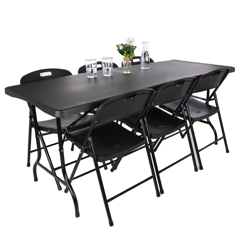 Lavish Home Everyday Home Folding Table, Black