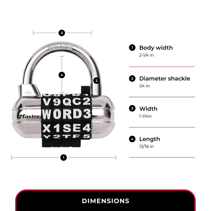 Master Lock Set Your Own Combination Padlock, Gym Locker Locks