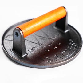 Sacies Burger/Grill Press 7.1'' Heavy Duty Hamburger, Burger Smasher for Griddle, Grill Press Bacon Press, Cast Iron Grill Press, Meat Press, BBQ Grilling Accessories, Burger/Meat Smasher