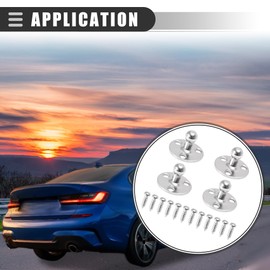 Motoforti Universal 10mm Car Ball Studs Mounting Brackets Round for Gas Struts Shocks with Screw, Metal, Silver Tone, 4pcs