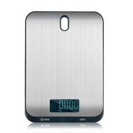 QL Digital Kitchen Scale,Tare Function 10kg/1g,Hangable Scale,Food/Liquid Weighing Platform,Stainless Steel Surface for Home,Black