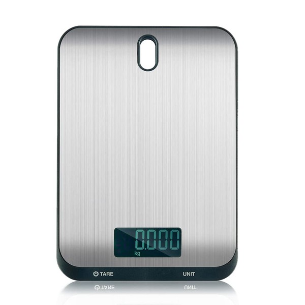 QL Digital Kitchen Scale,Tare Function 10kg/1g,Hangable Scale,Food/Liquid Weighing Platform,Stainless Steel