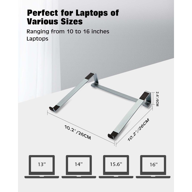 Thibault Aluminum Laptop Stand for Desk - Cooling Ergonomic Design