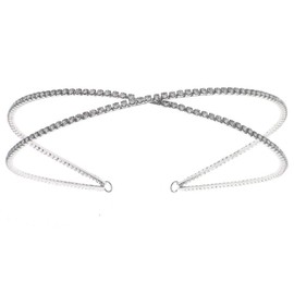 Teensery 1 Pack Double Row Cross Crystal Rhinestone Headband Hair Hoop for Headpiece Girls Women Bridal Party Wedding (Silver)