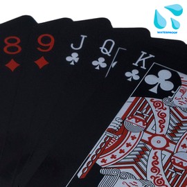 PLAYZOCO Poker Deck Plastic Waterproof Poker Deck PVC Waterproof Poker Cards Professional Plastic Poker Deck (Red)