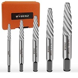 Screw Extractor Set Spiral Flute Bolt Extractor Set Cr-MO Easy Out Bolt Extractor Set for Removing Stripped Screws and Broken Bolts-5pcs