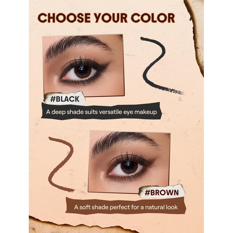 SHEGLAM Gel Glide Eyeliner Pencil Creamy Waterproof Smudgeproof Longwearing Eyeliner-Brown