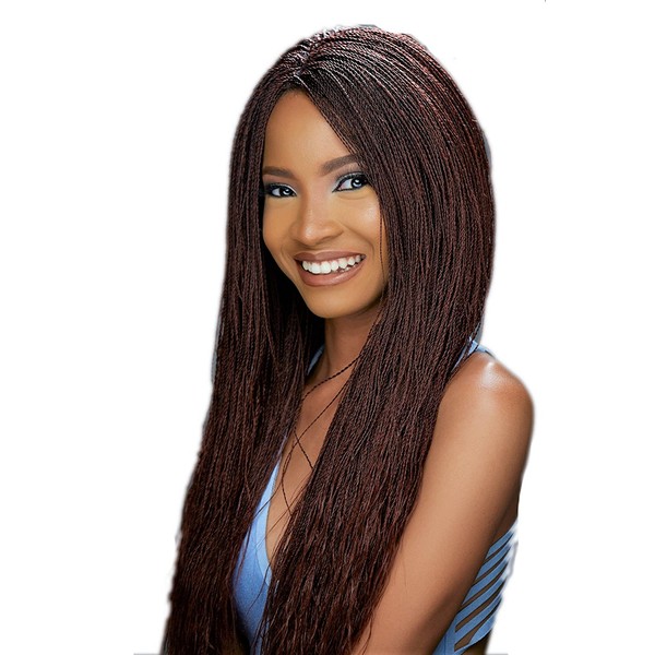 WOW BRAIDS Twisted Wigs, Micro Million Twist Wig- Color 1/35 Mix - 22 Inches. Synthetic Hand Braided Wigs for Black Women.