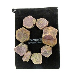 Zentron Crystal Collection Rough Ruby Stones - Large Pieces in Velvet Bag (1/2 Pound)