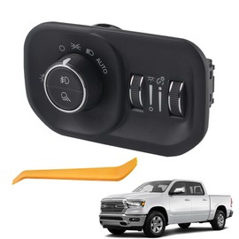 YzusGomumu 68156061AD Headlight Fog Light Headlamp Switch Control Assembly Compatible with 2019-2024 Ram 2500 3500 2019-2025 Ram 1500 Replaces 68156061AB 68156061AC
