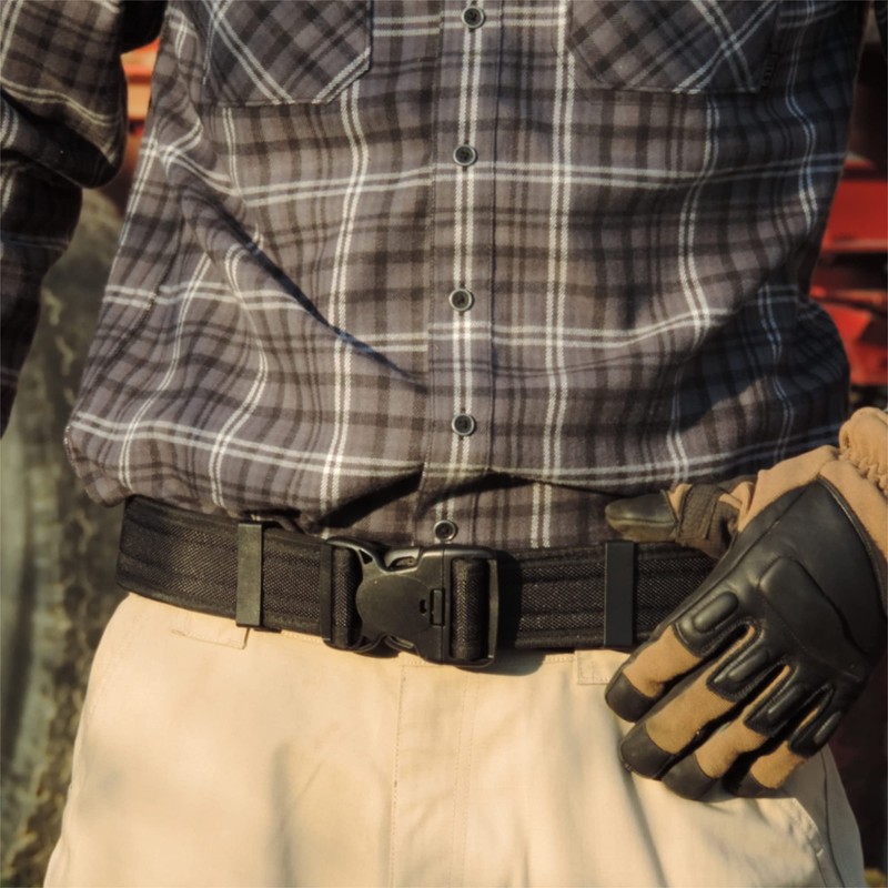 TacFirst Double Layer Belt for Professional Use Black Size:L