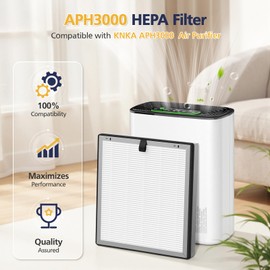 APH3000 Replacement Filter Compatible with KNKA APH3000 Air Purifi-er, 3-IN-1 H13 True HEPA, Activated Carbon Filter for Dust Pollen Pet Dander Odor Smoke, 2 Pack
