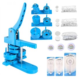 Button Maker Machine Multiple Sizes,1+1.25+2.25 Inch 3-in-1 Pin Button Press Machine- 330PCS Button Parts Pin Making Kit for Kids, DIY Button Maker Pin Button Machine