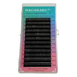 Extensiones de pestañas Nagaraku YY color negro con curvatura de tipo D x unidad