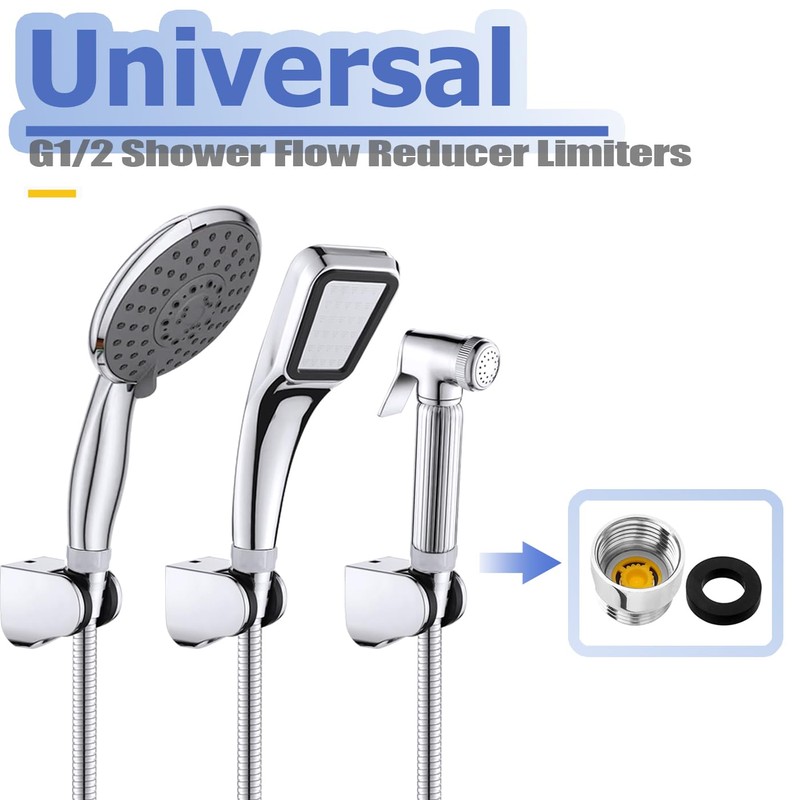Mesee 2 Sets G1/2 Shower Flow Reducer Limiter Kit, 7