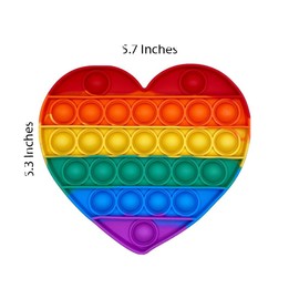 Unbranded Popit Fidget Toy Heart Push Bubble Sensory Stress Relief Kids Family Rainbow