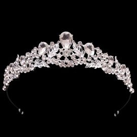 Samky Bridal Tiara Crown with Rhinestone Wedding Headpiece Bride's Crystal Hair Accessories for Woman
