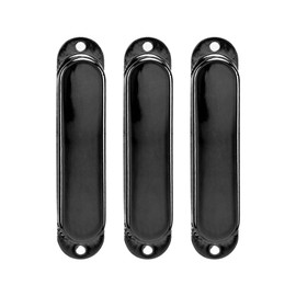 3Pcs Electric Guitar Single Coil Pickup Cover Copper Instrument Accessory Set Kit Black