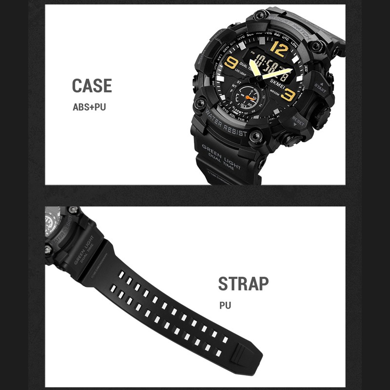 SKMEI 1965 Men Watch Professional 30M Water Resistant Double Display