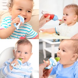 Ballery Fruit Teat Baby Fruit Teat for Fruit 90 ml Baby Food Feeder Feeding Bottle for Toddlers Fruit Dummy Teething Ring Fruit Dummy