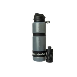 WATER TO GO Water Bottle 0.75 L, with Filter - Drink Water Directly from River, Lake or Pipe, Ultralight & BPA-Free, 200 L Filter Performance, Perfect for Travel, Kayaking, Camping, etc. (Black)
