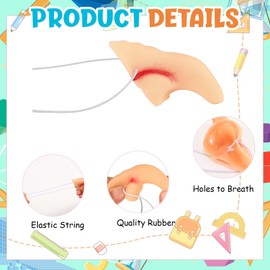 Twit Costume Include Green Long Sleeved Dress Afro Wig Cane Fake Nose and Eyebrow for World Book Day Book Week Fancy Dress Costume Outfit (130 CM)