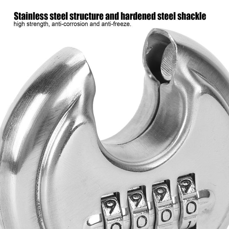 4 Digit Combination Disc Padlock with Hardened Steel Shackle Lock