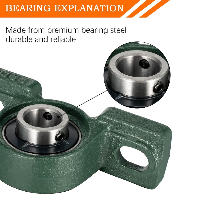 Pillow Block Bearing 5/8 inch Shaft Bore, Solid Cast Iron