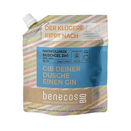 benecos Organic - Refill Bag Shower Gel 2-in-1 Organic Gin Skin & Hair - Give Your Shower a Gin - Vegan - Recycled Plastic